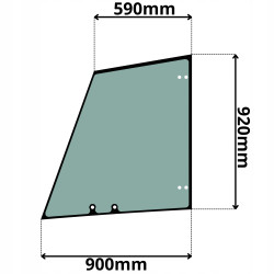SZYBA LEWA DRZWI GÓRNA JOHN DEERE (0028)-SITODRUK