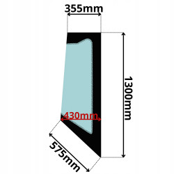 SZYBA PRAWA BOCZNA TYLNA ZA DRZWIAMI CAT (5157)-SITODRUK