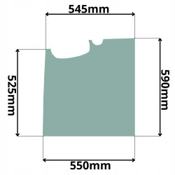SZYBA LEWA DRZWI DOLNA BOBCAT DOOSAN (K-0515)