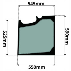 SZYBA LEWA DRZWI DOLNA BOBCAT DOOSAN (K-0515)-SITODRUK