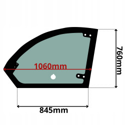 SZYBA LEWA DRZWI GÓRNA CASE NEW HOLLAND (K-0588)-SITODRUK