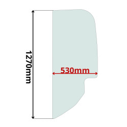 SZYBA BOK BOCZNA LEWA ZA DRZWIAMI CAT WACKER NEUSON (0069)