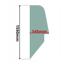SZYBA BOCZNA LEWA ZA DRZWI JOHN DEERE 3400 3415 3420 (0066)