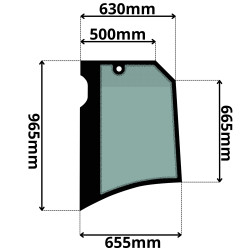 SZYBA LEWA BOCZNA TYLNA KOMATSU PC (K-0484)-SITODRUK
