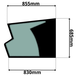 SZYBA LEWA DRZWI DOLNA CAT (K-0481)-SITODRUK