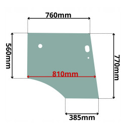 SZYBA DRZWI DOLNA PRAWA LEWA CAT (G-0232)