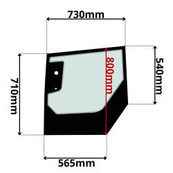 SZYBA LEWA DRZWI DOLNA KRAMER, WACKER NEUSON (K-0589)-SITODRUK