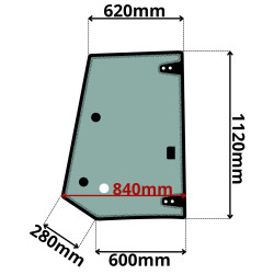 SZYBA PRAWA BOCZNA ZA DRZWIAMI VOLVO BL (G-0389)-SITODRUK
