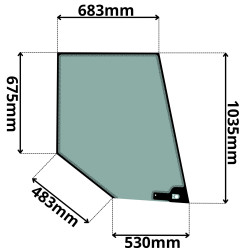 SZYBA PRAWA DRZWI GÓRNA VALTRA, VALMET (G-0385)