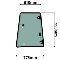 SZYBA PRAWA BOCZNA ZA DRZWIAMI CAT (G-0390)-SITODRUK