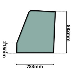 SZYBA LEWA DRZWI GÓRNA JCB (G-0413)-SITODRUK
