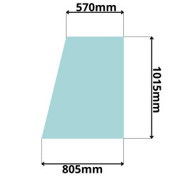 SZYBA DRZWI GÓRNA JCB 3C 3D 3CX 4C P7 SZARA GREY (0134Z)