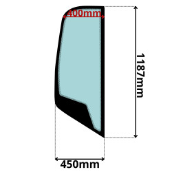 SZYBA PRAWA BOK TYLNA ZA DRZWIAMI CAT, WACKER NEUSON (G-0312)-SITODRUK