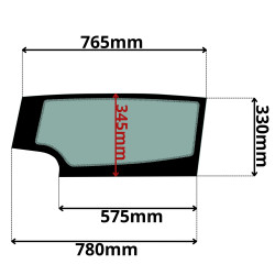 SZYBA LEWA DRZWI DOLNA TEREX, YANMAR (K-0039)-SITODRUK