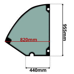 SZYBA LEWA DRZWI TEREX, GENIE (G-0710)-SITODRUK