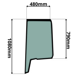 SZYBA BOCZNA LEWA ZA DRZWIAMI BOBCAT, DOOSAN (K-0190)-SITODRUK