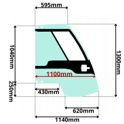 SZYBA DRZWI PRAWA NISSAN WÓZEK WIDOWY (K-0545)-SITODRUK