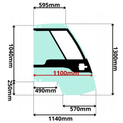 SZYBA PRAWA DRZWI NISSAN WERSJA Z OKIENKIEM (K-0547)-SITODRUK