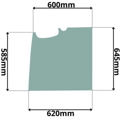 SZYBA LEWA DRZWI DOLNA BOBCAT (K-0269)