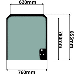 SZYBA PRZEDNIA GÓRNA TEREX, YANMAR (G-0569)-SITODRUK