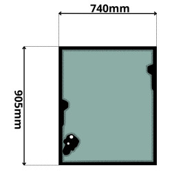 SZYBA PRZEDNIA GÓRNA BOBCAT, DOOSAN (G-0566)-SITODRUK