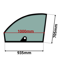 SZYBA DRZWI GÓRNA LEWA WACKER NEUSON, KRAMER (G-0565)-SITODRUK