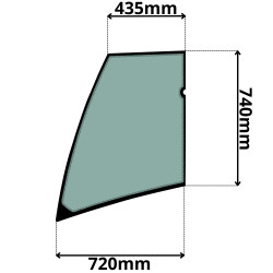 SZYBA LEWA DRZWI GÓRNA YANMAR VIO (G-0120)-SITODRUK