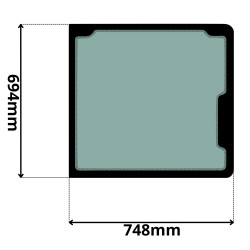 SZYBA TYLNA KUBOTA KX (G-0246)-SITODRUK