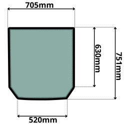 SZYBA TYLNA KUBOTA (G-0197)-SITODRUK
