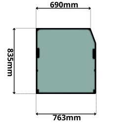 SZYBA CZOŁOWA GÓRNA KUBOTA (G-0195)-SITODRUK