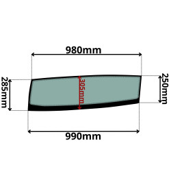 SZYBA LEWA DRZWI DOLNA LIEBHERR (G-0218)-SITODRUK