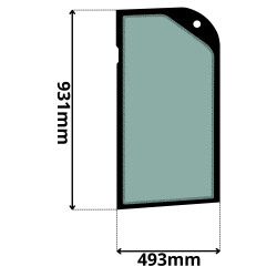 SZYBA LEWA BOCZNA ZA DRZWIAMI JCB (G-0213)-SITODRUK