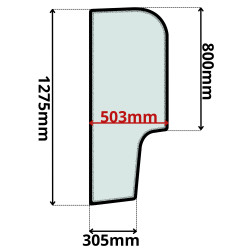 SZYBA LEWA BOCZNA ZA DRZWIAMI CAT (0442)-SITODRUK