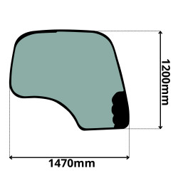 SZYBA BOCZNA BOK PRAWA JCB JS115-JS370 JZ140-JZ255 (0460-SITODRUK)