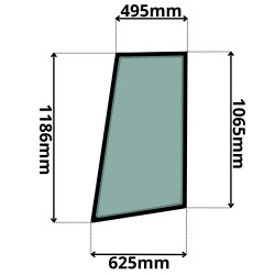 SZYBA PRAWA BOCZNA ZA DRZWIAMI JCB (G-0206)-SITODRUK