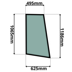 SZYBA LEWA BOCZNA ZA DRZWIAMI JCB (G-0206)-SITODRUK