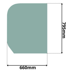 SZYBA BOCZNA PRAWA TYLNA BOBCAT DOOSAN (G-0286)