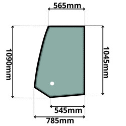 SZYBA LEWA DRZWI GÓRNA VOLVO BL (G-0178)-SITODRUK