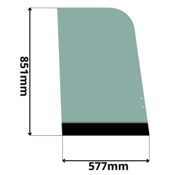 SZYBA PRAWA BOCZNA PRZEDNIA PRZESUWANA JCB (G-0200)-SITODRUK
