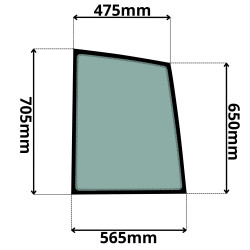 SZYBA PRAWA DRZWI GÓRNA NEW HOLLAND, O&K, TEREX, ZEPPELIN, SCHAEFF (G-0173)-SITODRUK