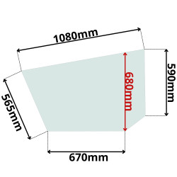 SZYBA DRZWI DOLNA LEWA WACKER NEUSON, KRAMER (K-0491)