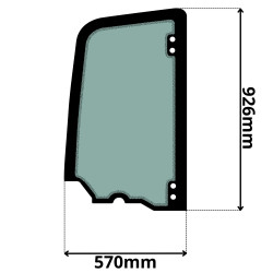 SZYBA LEWA DRZWI GÓRNA CAT (G-0132)-SITODRUK