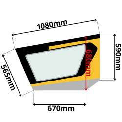 SZYBA DRZWI DOLNA LEWA WACKER NEUSON, KRAMER (K-0491)-SITODRUK-3