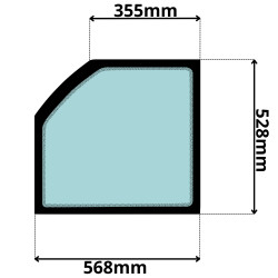 SZYBA LEWA DRZWI DOLNA CAT (G-0130)-SITODRUK