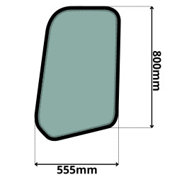 SZYBA LEWA DRZWI GÓRNA BOBCAT, DOOSAN (G-0155)-SITODRUK