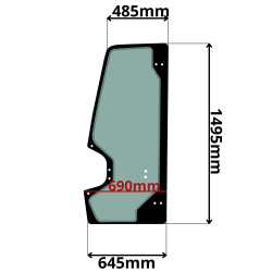 SZYBA LEWA DRZWI TAKEUCHI SERIA TB (G-0152)-SITODRUK