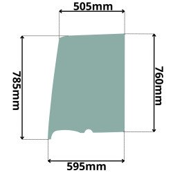 SZYBA LEWA DRZWI GÓRNA BOBCAT, DOOSAN (K-0518)