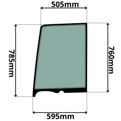 SZYBA LEWA DRZWI GÓRNA BOBCAT, DOOSAN (K-0518)-SITODRUK