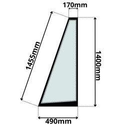 SZYBA LEWA TYLNA NAROŻNA CAT (G-0125)-SITODRUK