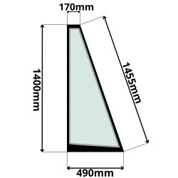 SZYBA PRAWA TYLNA NAROŻNA CAT (G-0125)-SITODRUK